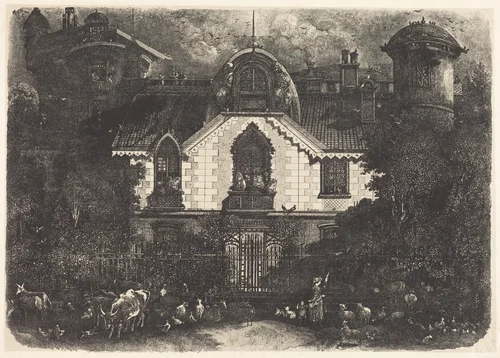 The Haunted House by Rodolphe Bresdin, print, 1871