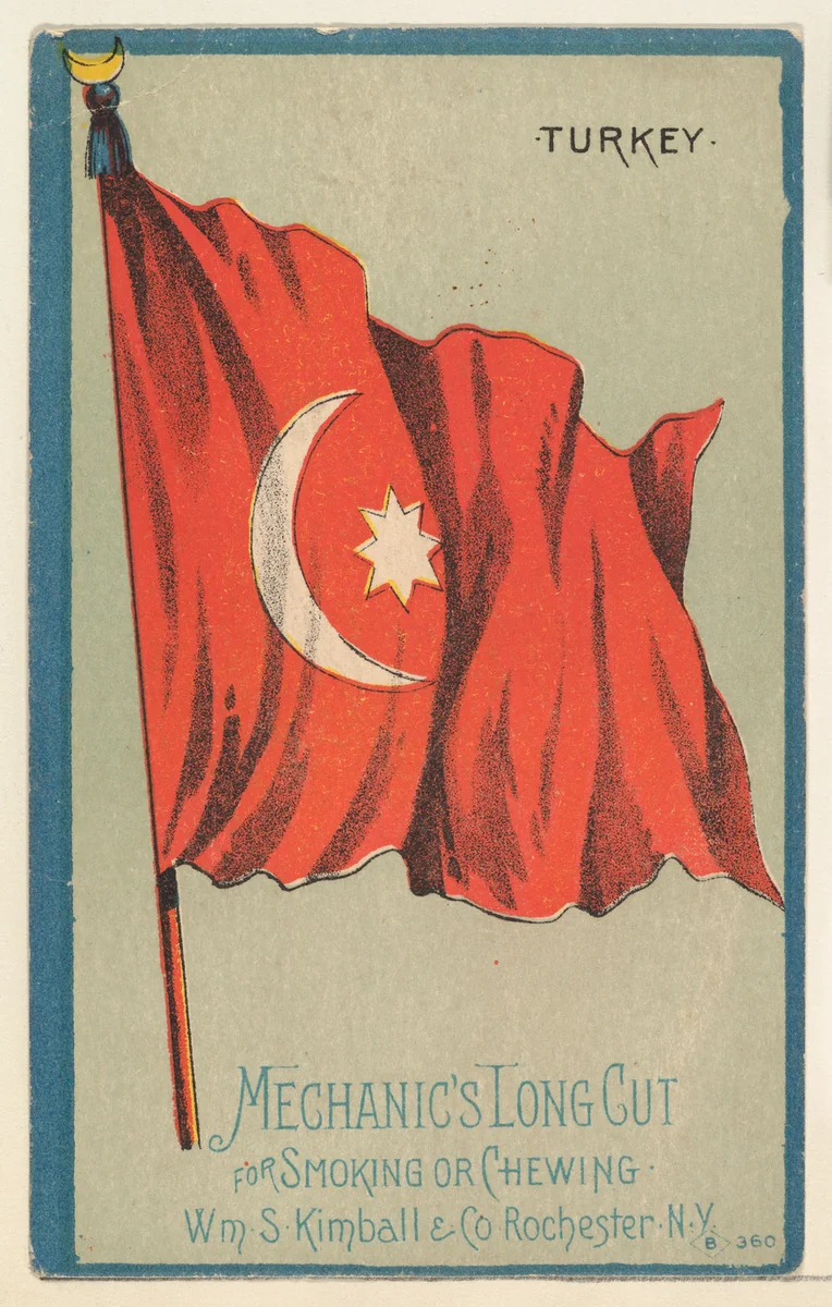 Turkey, from the National Flags series (N195) issued by Wm. S. Kimball & Co. by William S. Kimball & Company, print, 1891