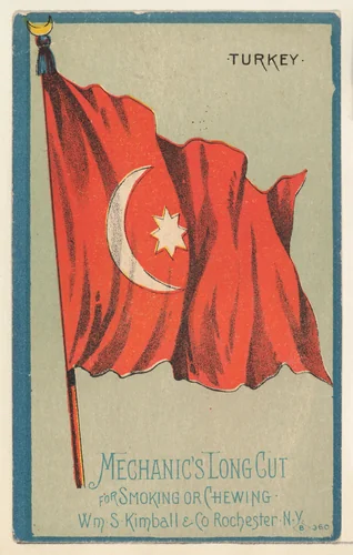 Turkey, from the National Flags series (N195) issued by Wm. S. Kimball & Co. by William S. Kimball & Company, print, 1891