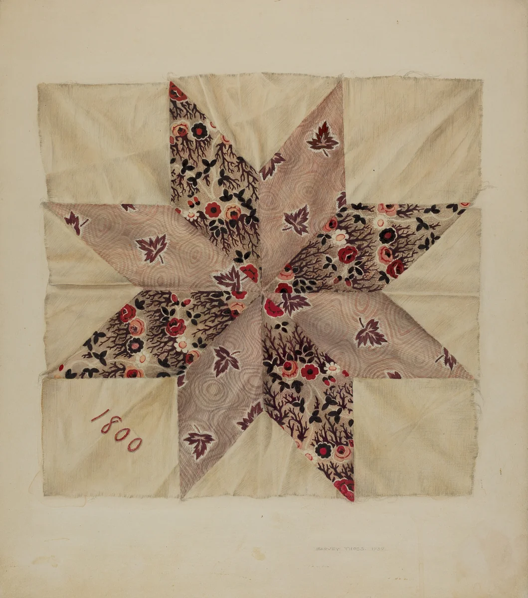 Patchwork Quilting by Harvey Thoss, index of american design, 1939