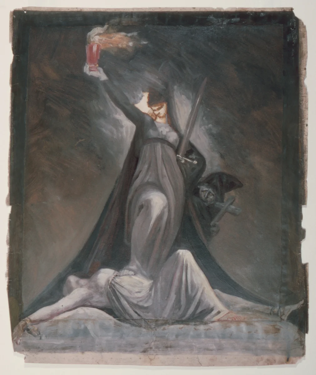 Study for Inquisition, Illustration to Columbiad by Henry Fuseli, painting, 1805-1809