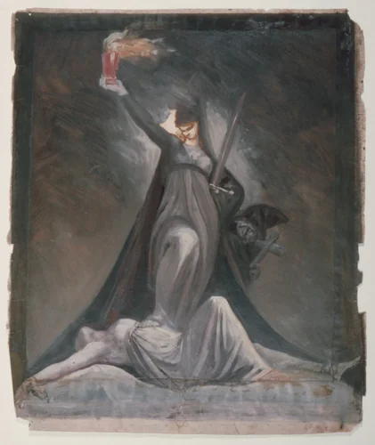 Study for Inquisition, Illustration to Columbiad by Henry Fuseli, painting, 1805-1809
