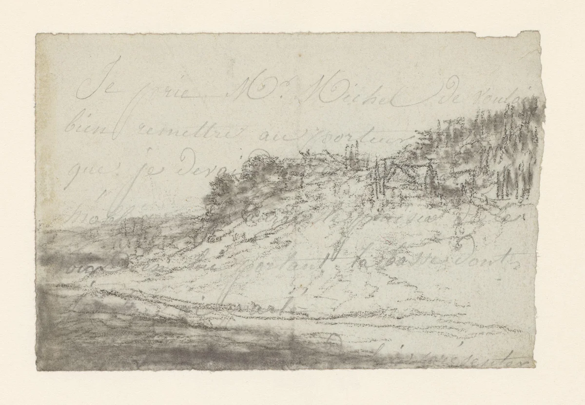 Begroeide helling by Georges Michel, drawing, 1773-1843