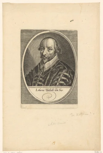 Portret van Lothar van Metternich by Wolfgang Kilian, print, 1591-1662