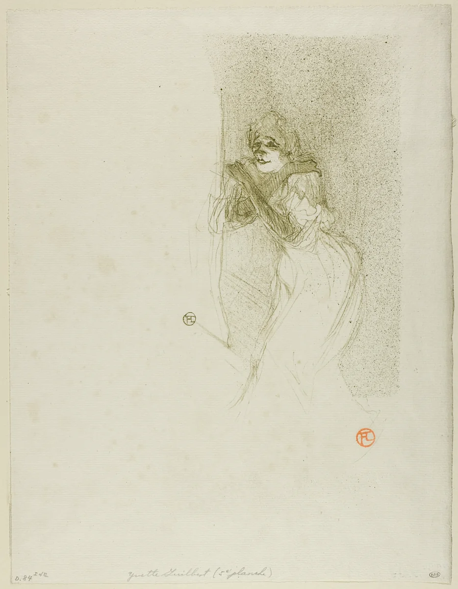 Yvette Guilbert by Henri de Toulouse-Lautrec, print, 1894
