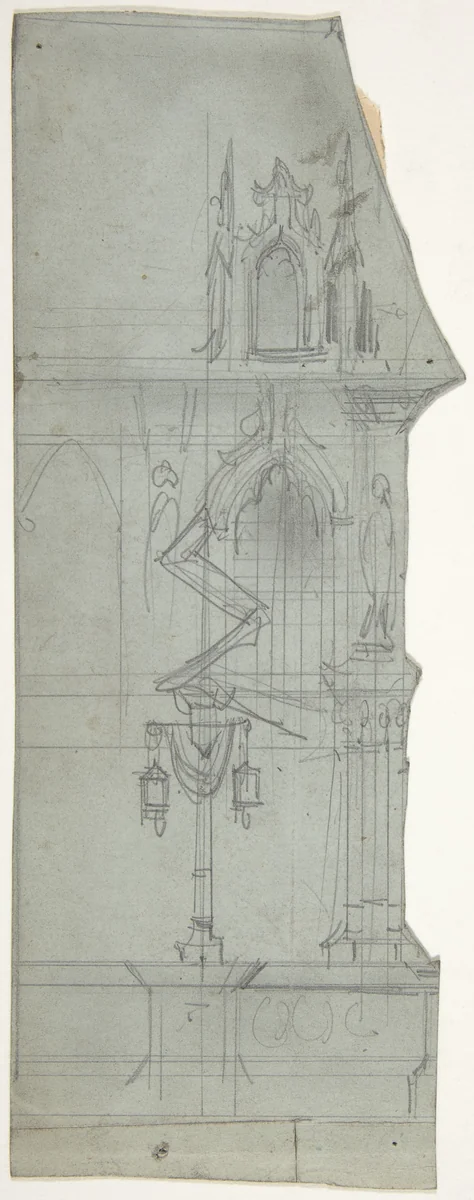 Design for a Stage Set at the Opéra, Paris by Eugène Cicéri, drawing, 1830-1890