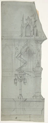 Design for a Stage Set at the Opéra, Paris by Eugène Cicéri, drawing, 1830-1890