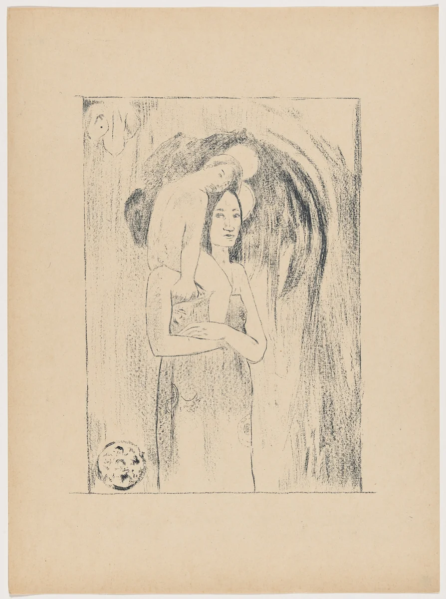 La vierge et l'enfant (The Virgin and Child) by Paul Gauguin, print, 1895