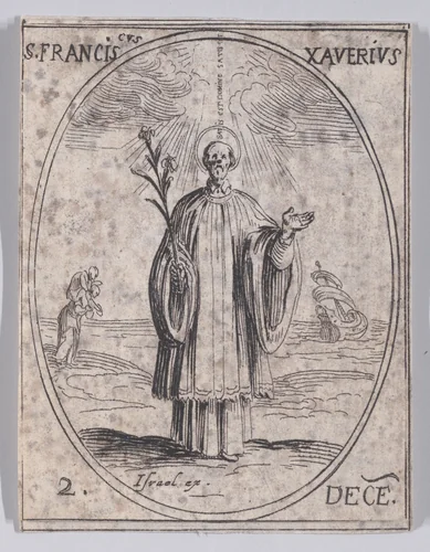 S. Francois Xavier (St. Francis Xavier), December 2nd, from "Les Images De Tous Les Saincts et Saintes de L'Année" (Images of All of the Saints and Religious Events of the Year) by Jacques Callot, print, 1636
