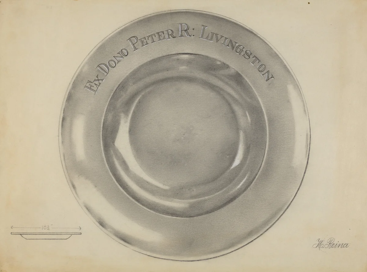 Silver Basin by Horace Reina, index of american design, 1935-1942