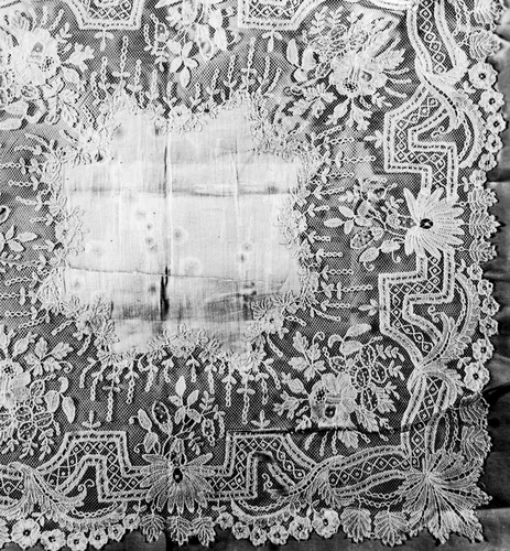 Handkerchief by Belgium, textile, 1850-1875