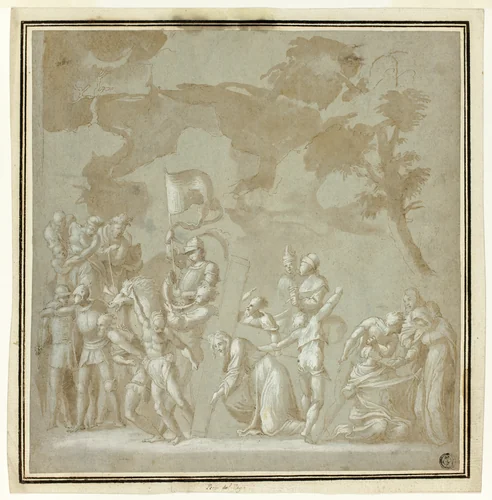 Calvary by Pedro Machuca, drawing, 1515-1550