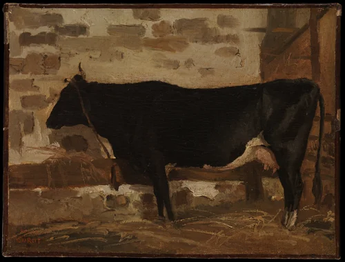 Cow in a Barn by Camille Corot, painting, 1822-1855
