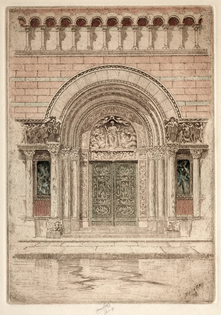 Door of St. Bartholomew by Karl Friedrich Wilhelm Mielatz, print, 1909