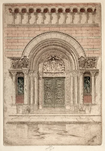 Door of St. Bartholomew by Karl Friedrich Wilhelm Mielatz, print, 1909