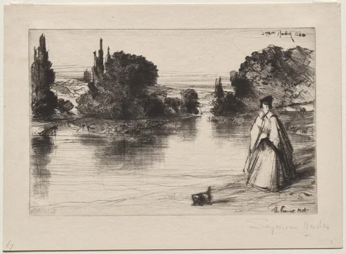 Towing Path by Francis Seymour-Haden, print, 1864