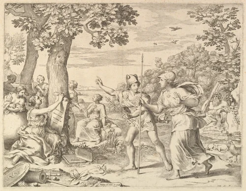 Allegory on Good Government in France by Claude Mellan, print, 1685