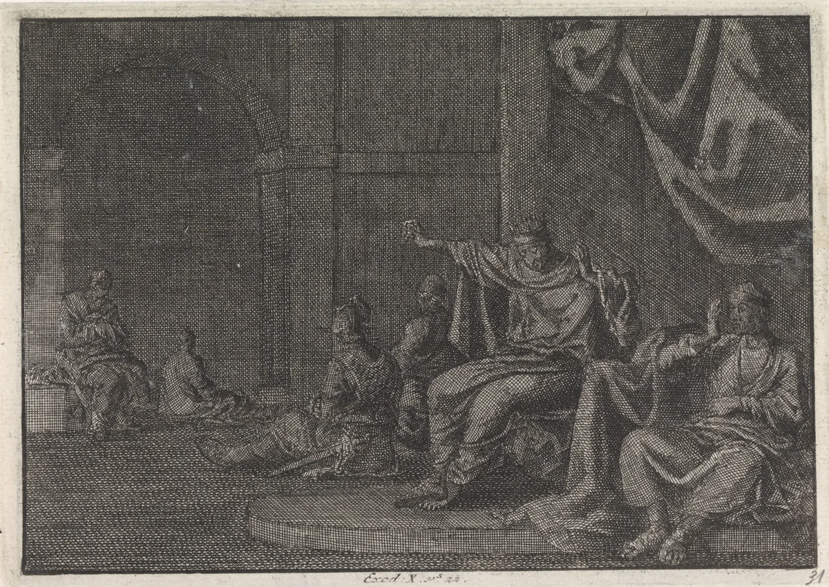 Plaag der duisternis by Jan Luyken, print, 1703-1762
