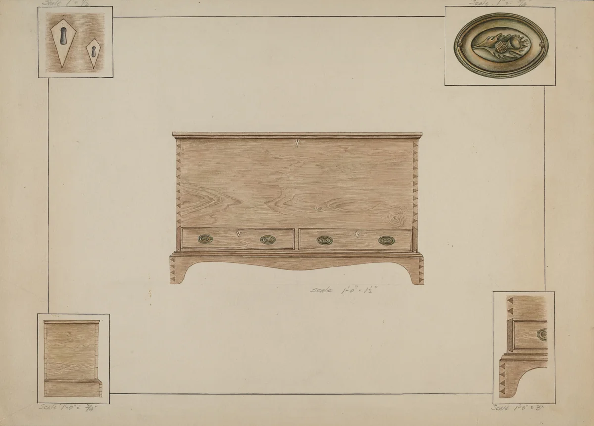 Blanket Chest by Sarah F. Williams, index of american design, 1938