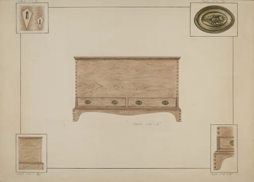 Blanket Chest by Sarah F. Williams, index of american design, 1938