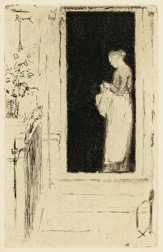 Penelope, A Doorway Chelsea by Theodore Roussel, print, 1888-1889