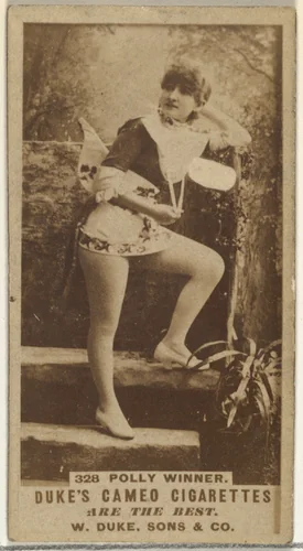 Card Number 328, Polly Winner, from the Actors and Actresses series (N145-5) issued by Duke Sons & Co. to promote Cameo Cigarettes by W. Duke, Sons & Co., photograph, 1880-1889