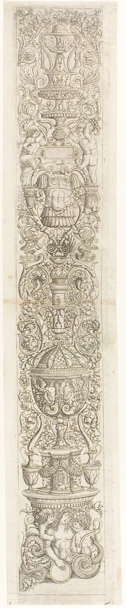 Nereid Ridden by Two Children, plate six of Twelve Ornament Panels by Giovanni Pietro da Birago, print, 1505-1515