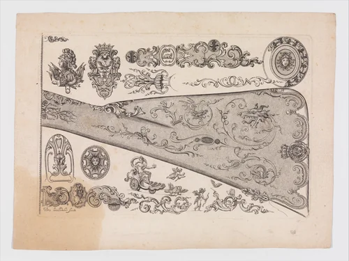 Plate seven from Nouveavx Desseins D'Arquebvseries by De Lacollombe, other, 1680-1755