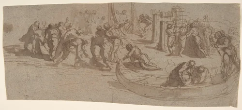 Various Figure Groups by Jacopo Palma, drawing, 1548-1628