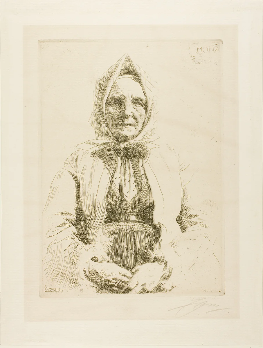 Mona by Anders Zorn, print, 1911
