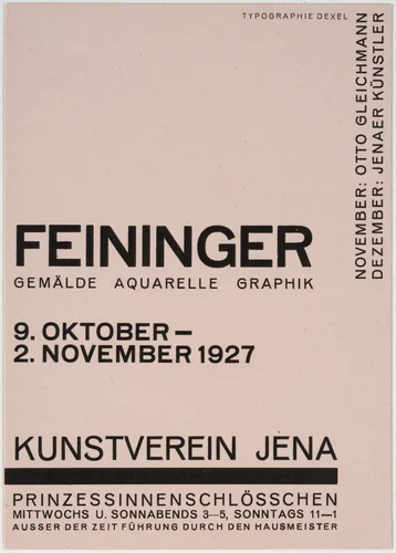 Feininger by Walter Dexel, design, 1927