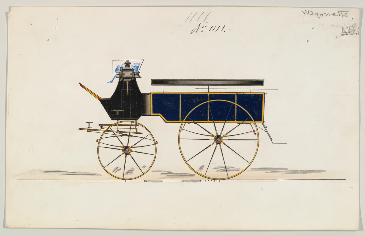 Wagonette #1111 by Brewster & Co., drawing, 1865-1875