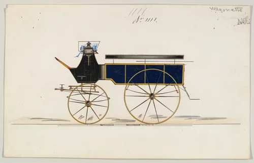 Wagonette #1111 by Brewster & Co., drawing, 1865-1875