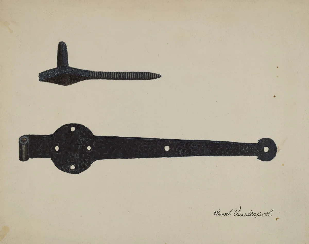 Hardware (Hinge) by Grant Vanderpool, index of american design, 1935-1942