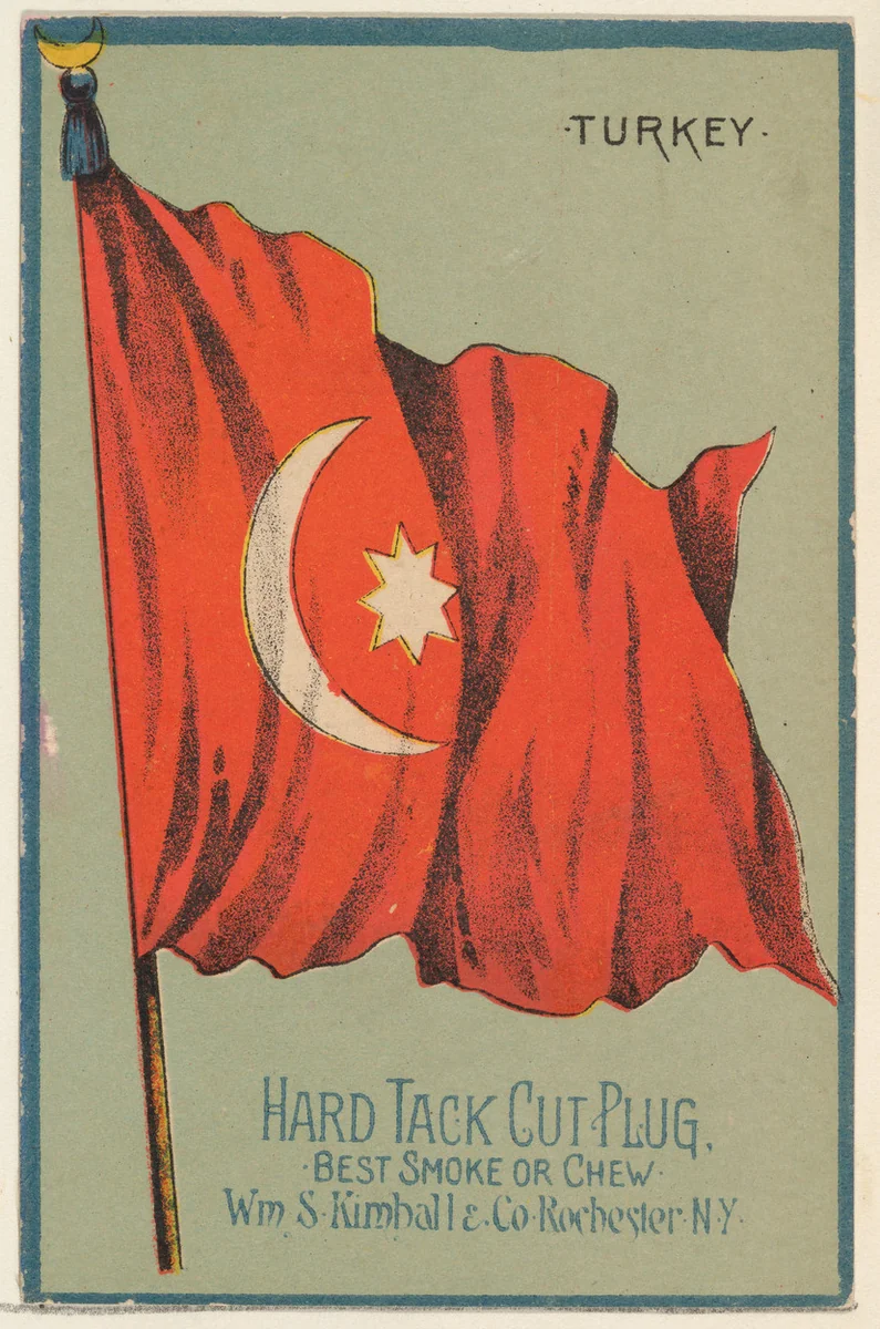 Turkey, from the National Flags series (N195) issued by Wm. S. Kimball & Co. by William S. Kimball & Company, print, 1891