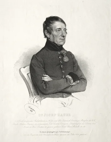 Portrait of Dr. Jospeh Hauer by Josef Kriehuber, print, 1838