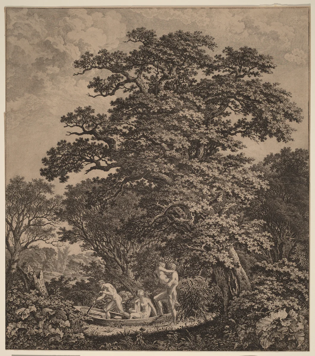 Landscape with Nudes Boarding a Boat by Carl Wilhelm Kolbe, print, 1799