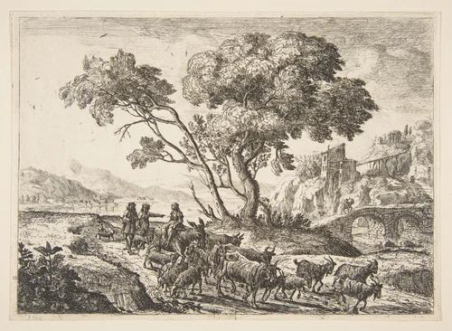 Departure for the Fields by Claude Lorrain, print, 1633-1646