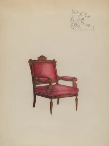 Arm Chair by Herbert Marsh, index of american design, 1935-1942