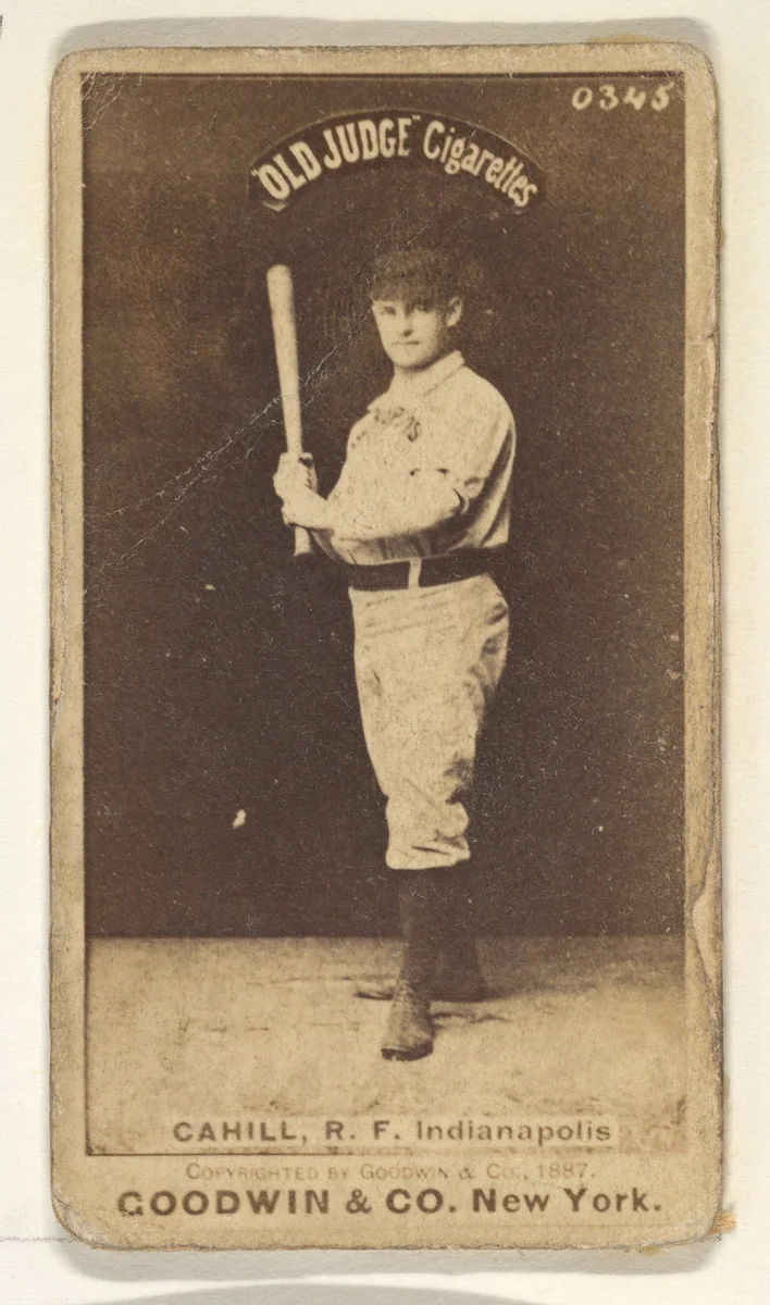 Cahill, Right Field, Indianapolis, from the Old Judge series (N172) for Old Judge Cigarettes by Goodwin & Company, photograph, 1887