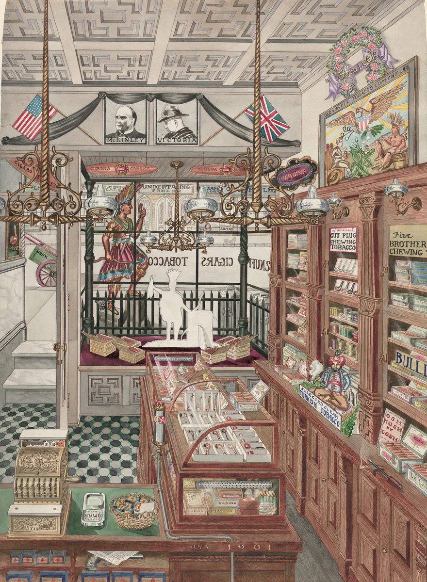 Cigar Store, 1901 by Perkins Harnly, index of american design, 1935-1942