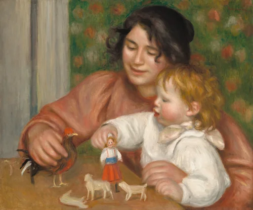 Child with Toys - Gabrielle and the Artist's Son, Jean by Auguste Renoir, painting, 1895-1896