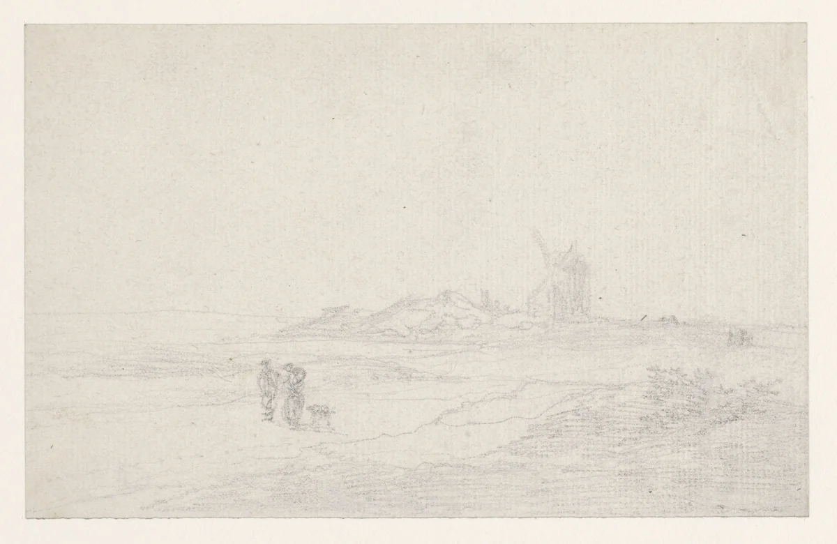 Montmartre; vage schets by Georges Michel, drawing, 1773-1843