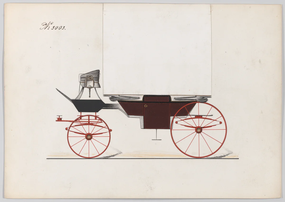 Design for Landau, No. 3003 by Brewster & Co., drawing, 1874