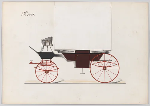 Design for Landau, No. 3003 by Brewster & Co., drawing, 1874