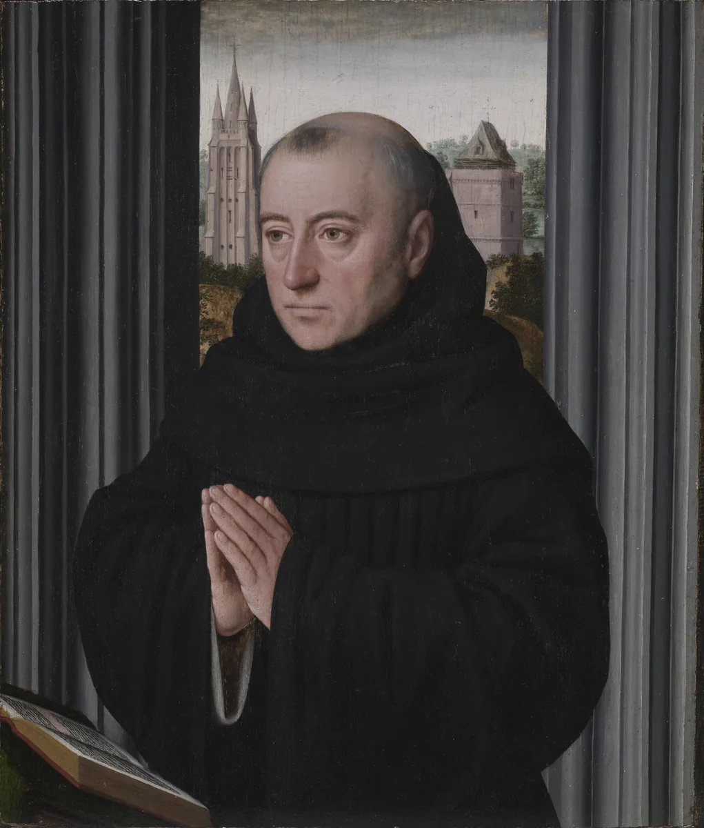 Portrait of a Monk by Gerard David, painting, 1500-1523