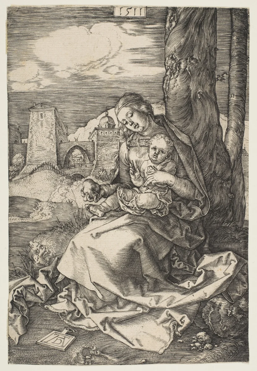 Virgin and Child with a Pear by Albrecht Dürer, print, 1511