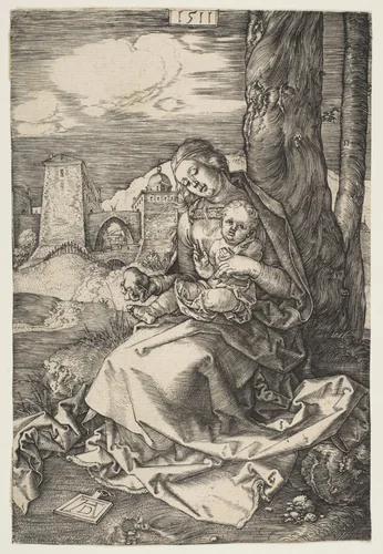 Virgin and Child with a Pear by Albrecht Dürer, print, 1511