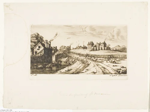 Entrance to the Suburb of Saint-Marceau, Paris by Charles Meryon, print, 1850
