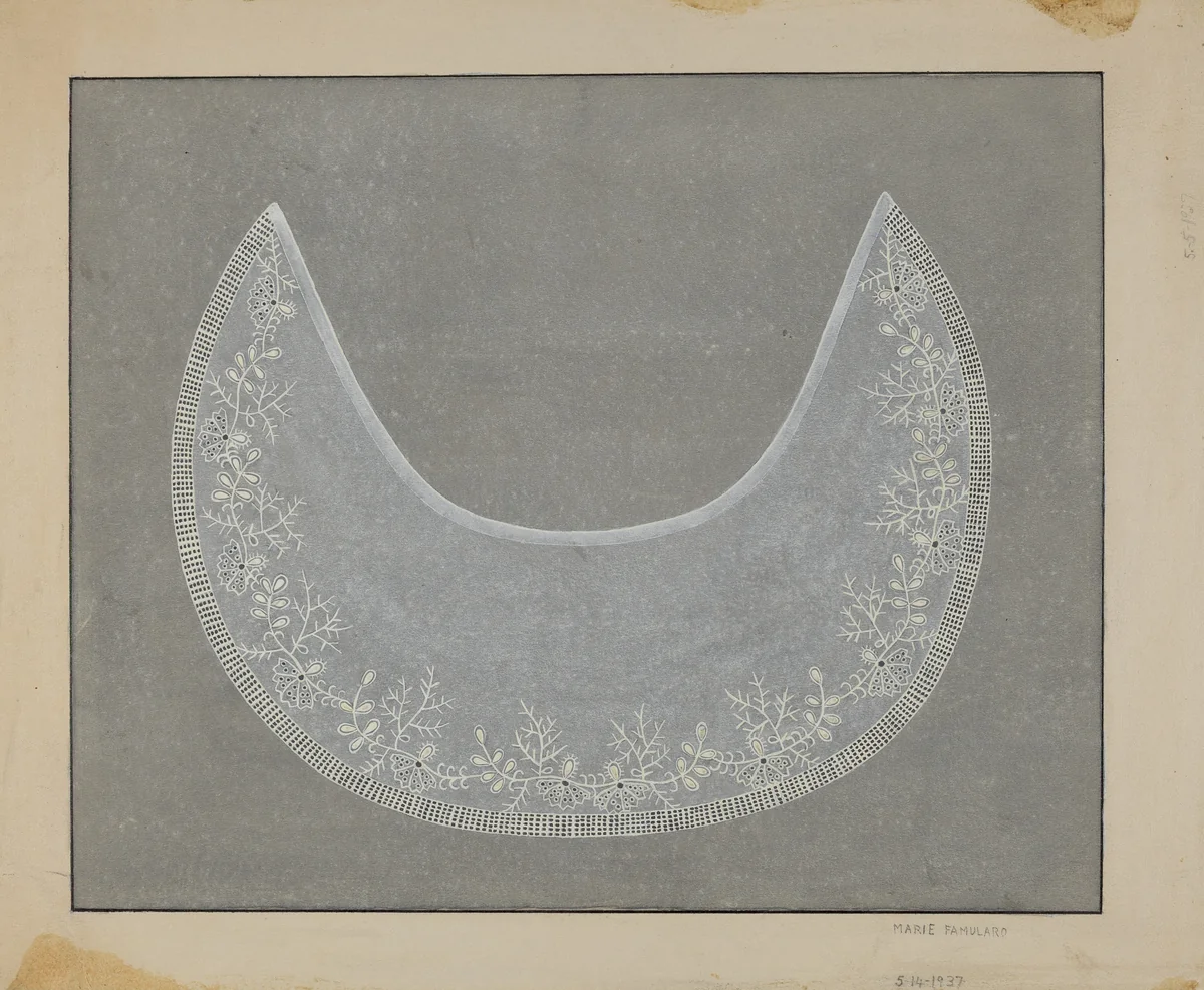 Embroidered Collar by Marie Famularo, index of american design, 1936